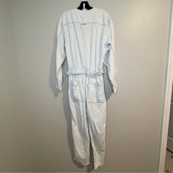 Proenza Schouler Womens Cotton Chambray Jumpsuit in Bleach Size 6 - Picture 4 of 7